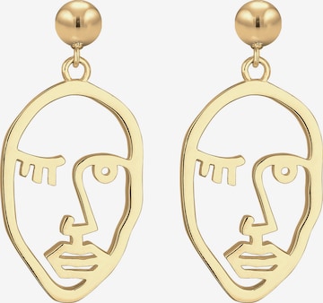 ELLI Earrings 'Gesicht' in Gold: front