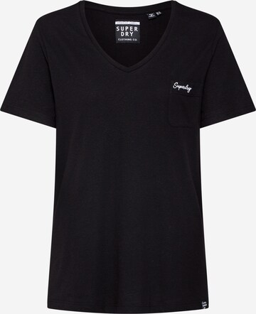 T-shirt 'Essential' Superdry en noir : devant