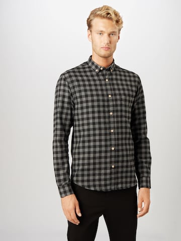 Regular fit Camicia 'Johan' di Kronstadt in nero: frontale