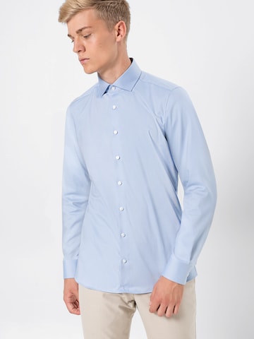 OLYMP גזרת צרה חולצות עסקיות 'Level 5' בכחול: מלפנים