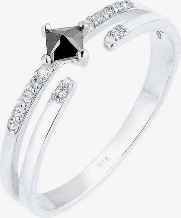 ELLI Ring 'Kristall' in Zilver: voorkant