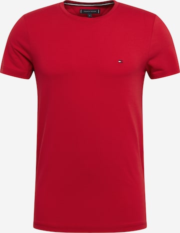 Coupe slim T-Shirt TOMMY HILFIGER en rouge : devant