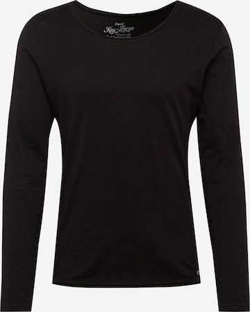 Key Largo Regular Fit Langarmshirt 'Mls Cheese' in Schwarz: predná strana