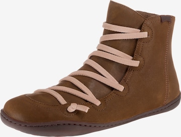CAMPER Lace-Up Ankle Boots 'Peu Cami' in Brown: front