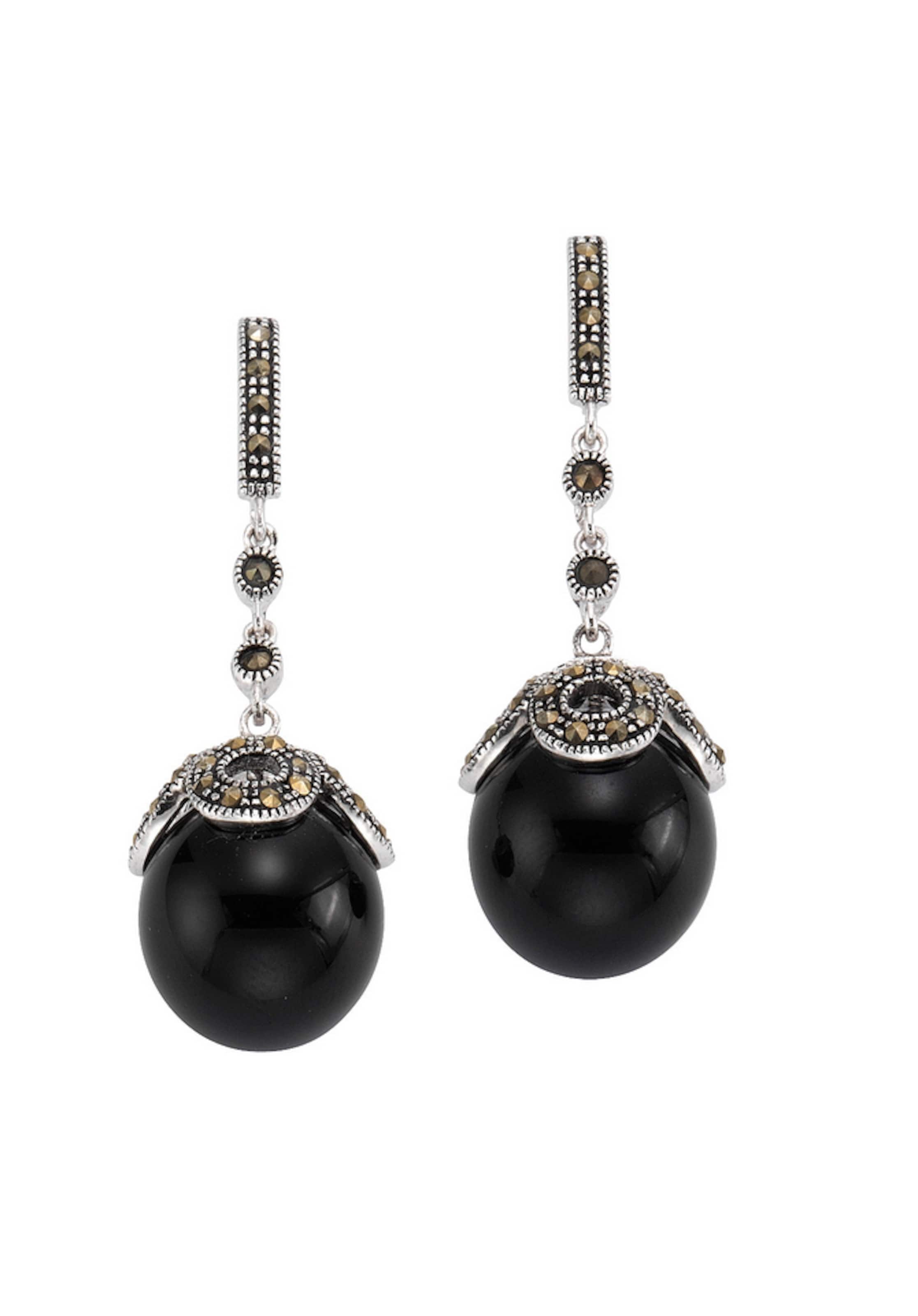 Boucles d'oreilles FIRETTI en noir : devant
