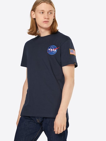 ALPHA INDUSTRIES Shirt 'Space Shuttle' in Blue: front