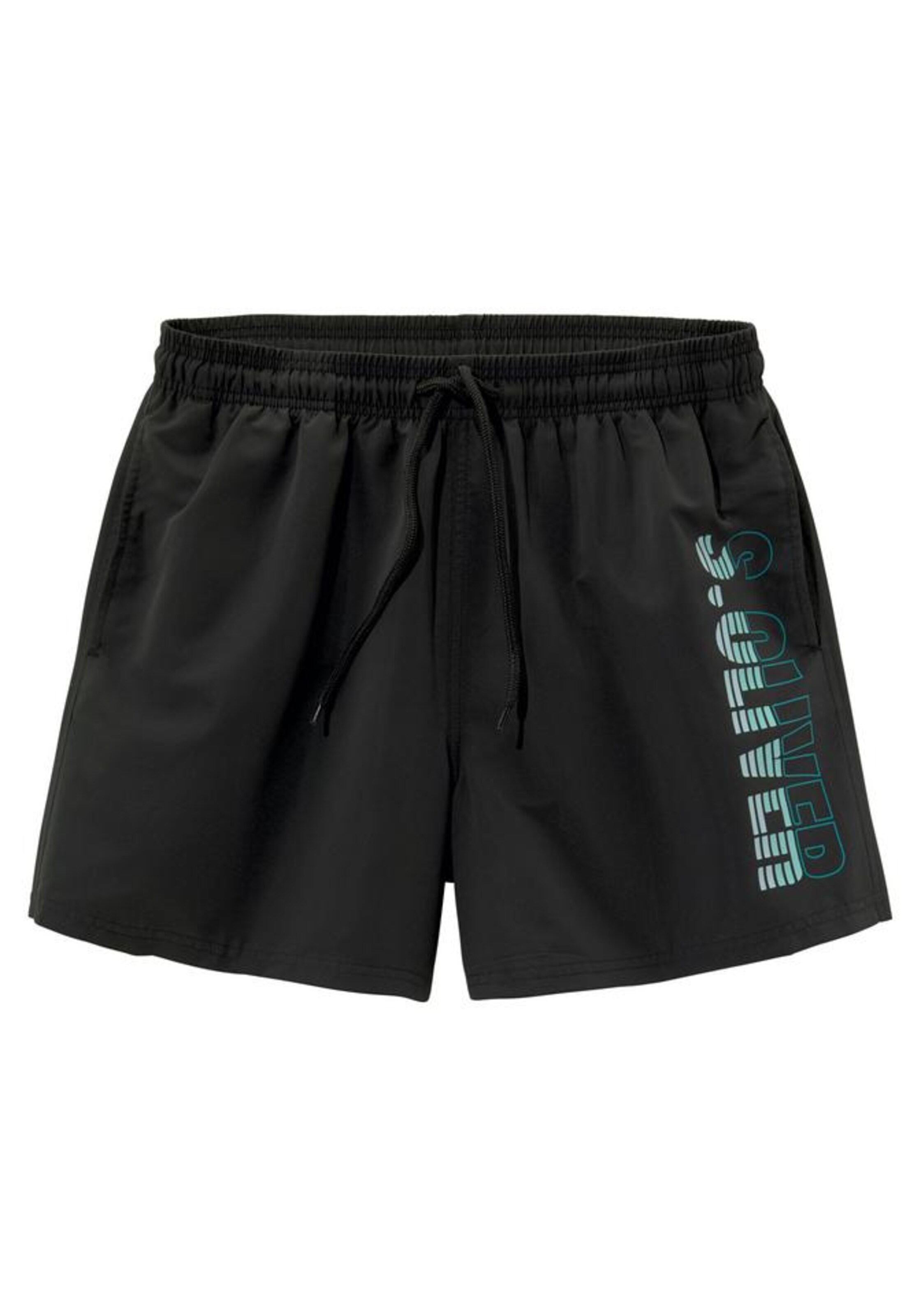 s.Oliver Board Shorts in Black: front