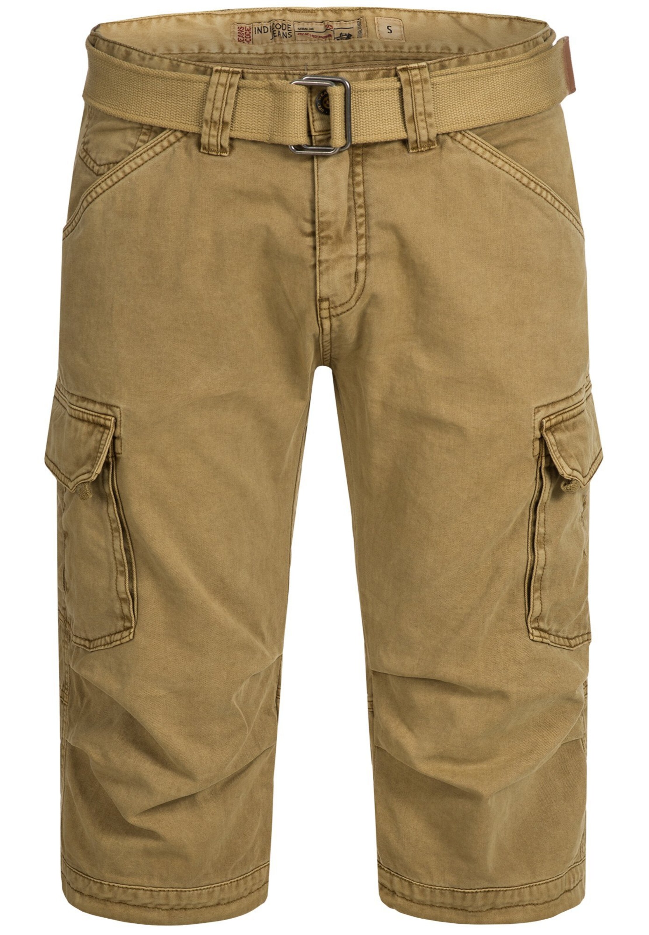 INDICODE JEANS Cargo trousers 'Nicolas' in Brown: front