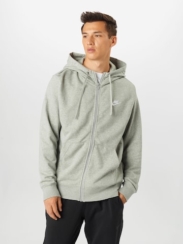 Light grey nike hot sale zip up hoodie