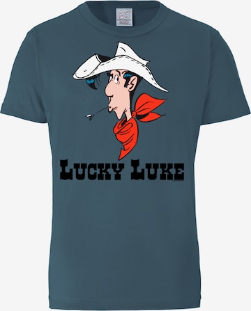 LOGOSHIRT T-Shirt 'Lucky Luke Portrait' in Blau: predná strana