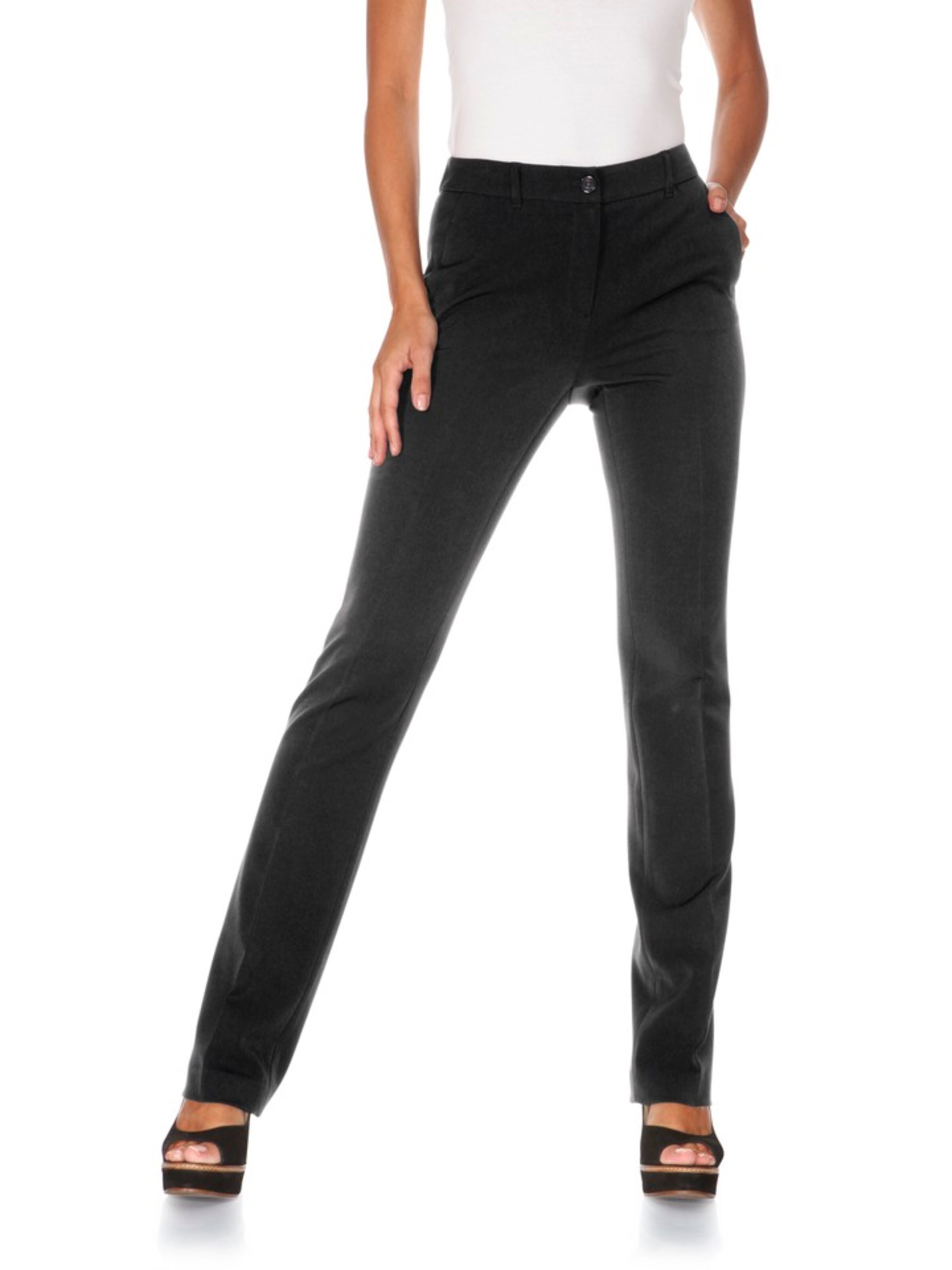 heine Regular Pressveckad byxa i svart: framsida