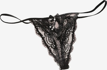 PETITE FLEUR GOLD String in Schwarz: predná strana