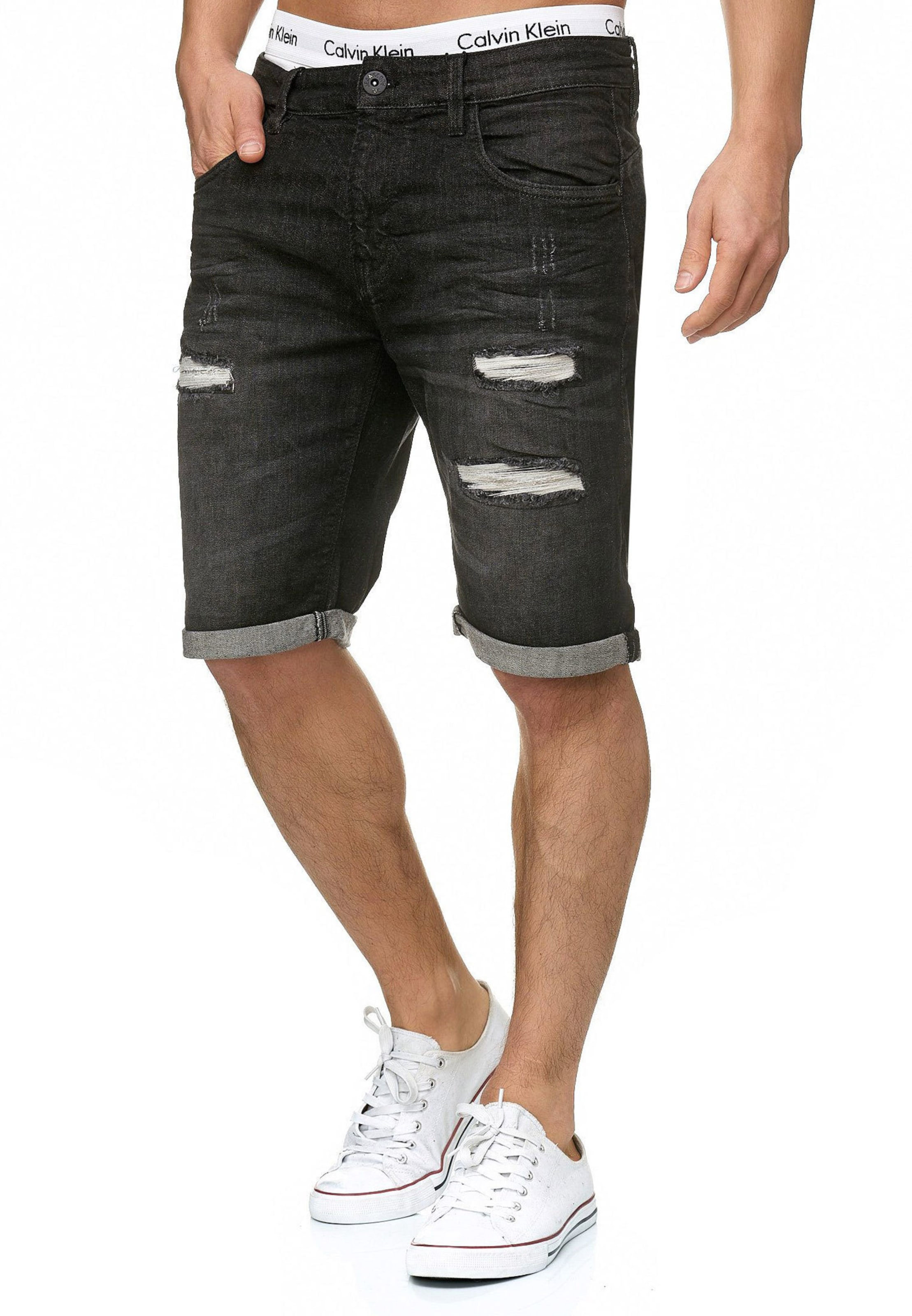 INDICODE JEANS Regular Shorts 'Caden' in Grau: Vorderseite