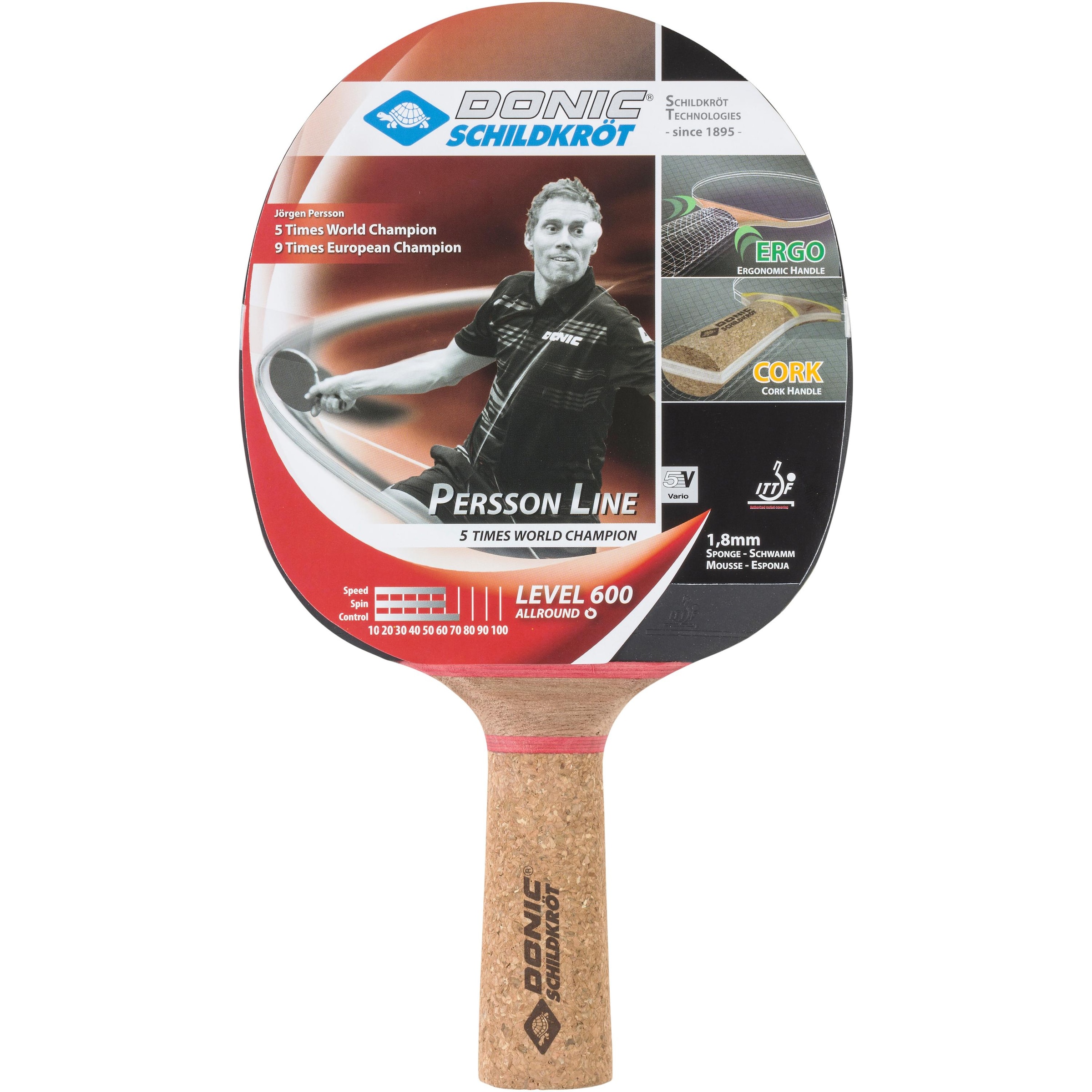 Donic-Schildkröt Racket 'Persson 600' in Red: front