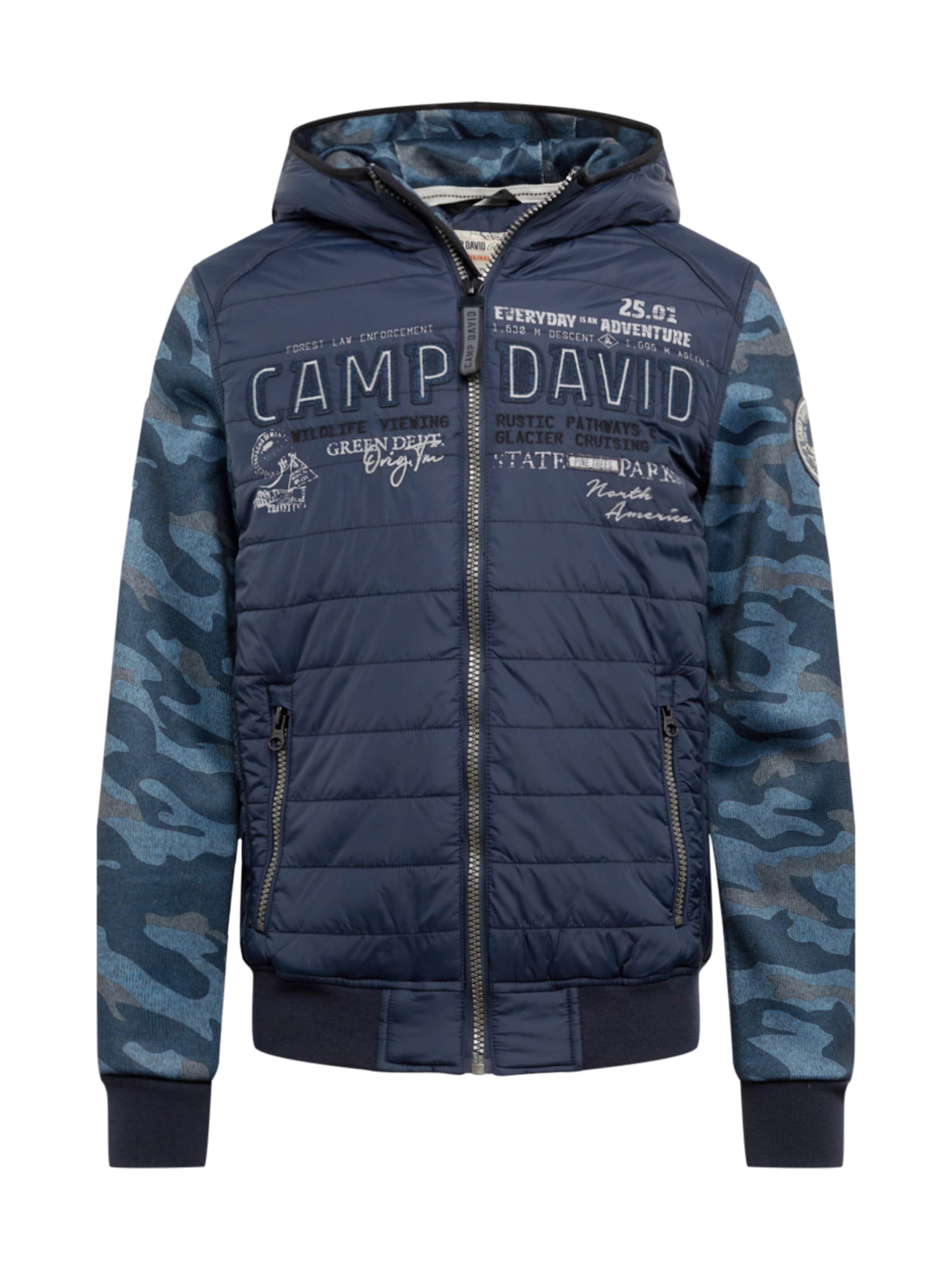 CAMP DAVID - Tussenjas 'jacket with hood' in de kleur Navy