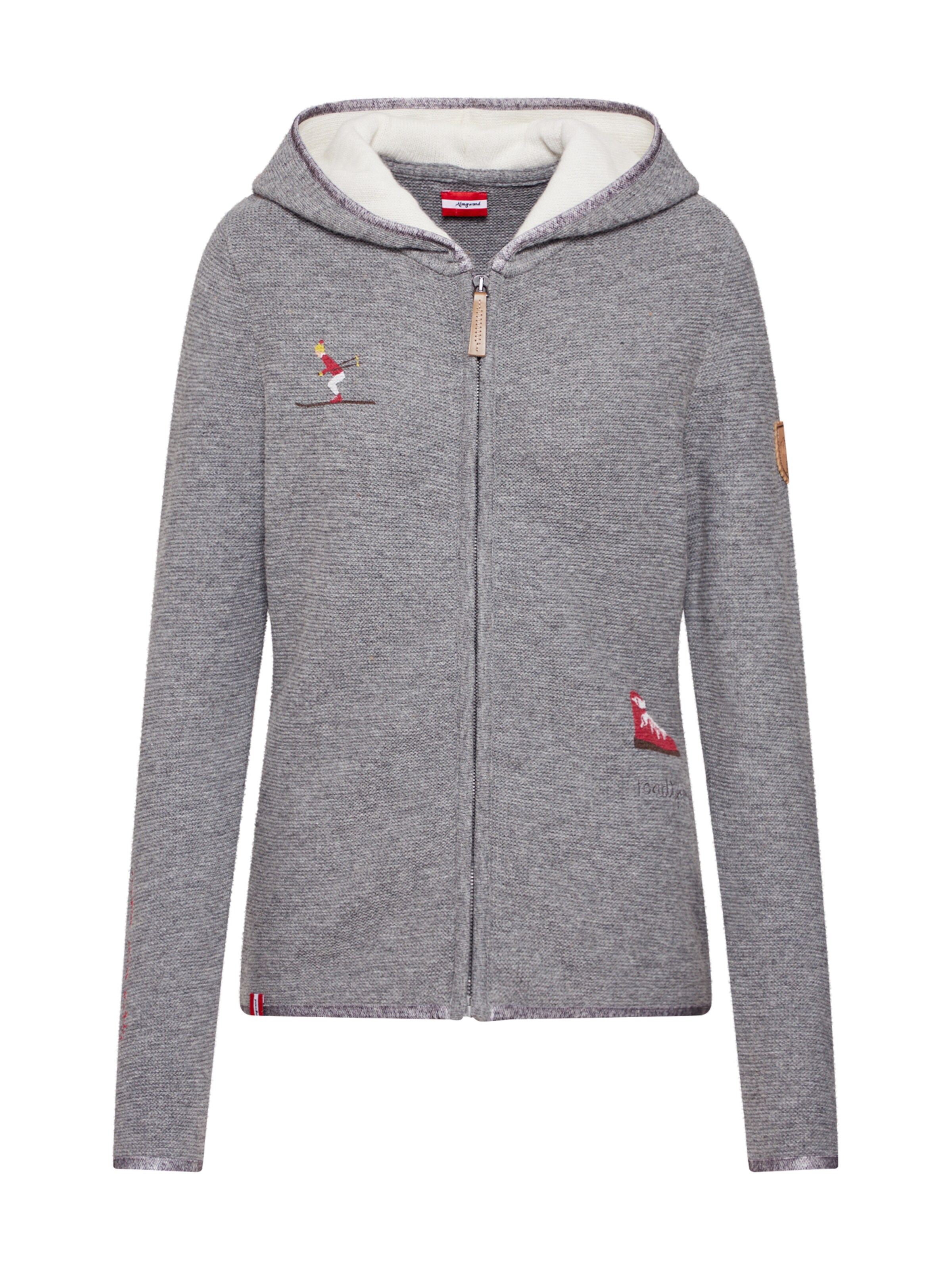 Almgwand - Sweatjacke 'D.Strj. Ritzaualm' in graumeliert