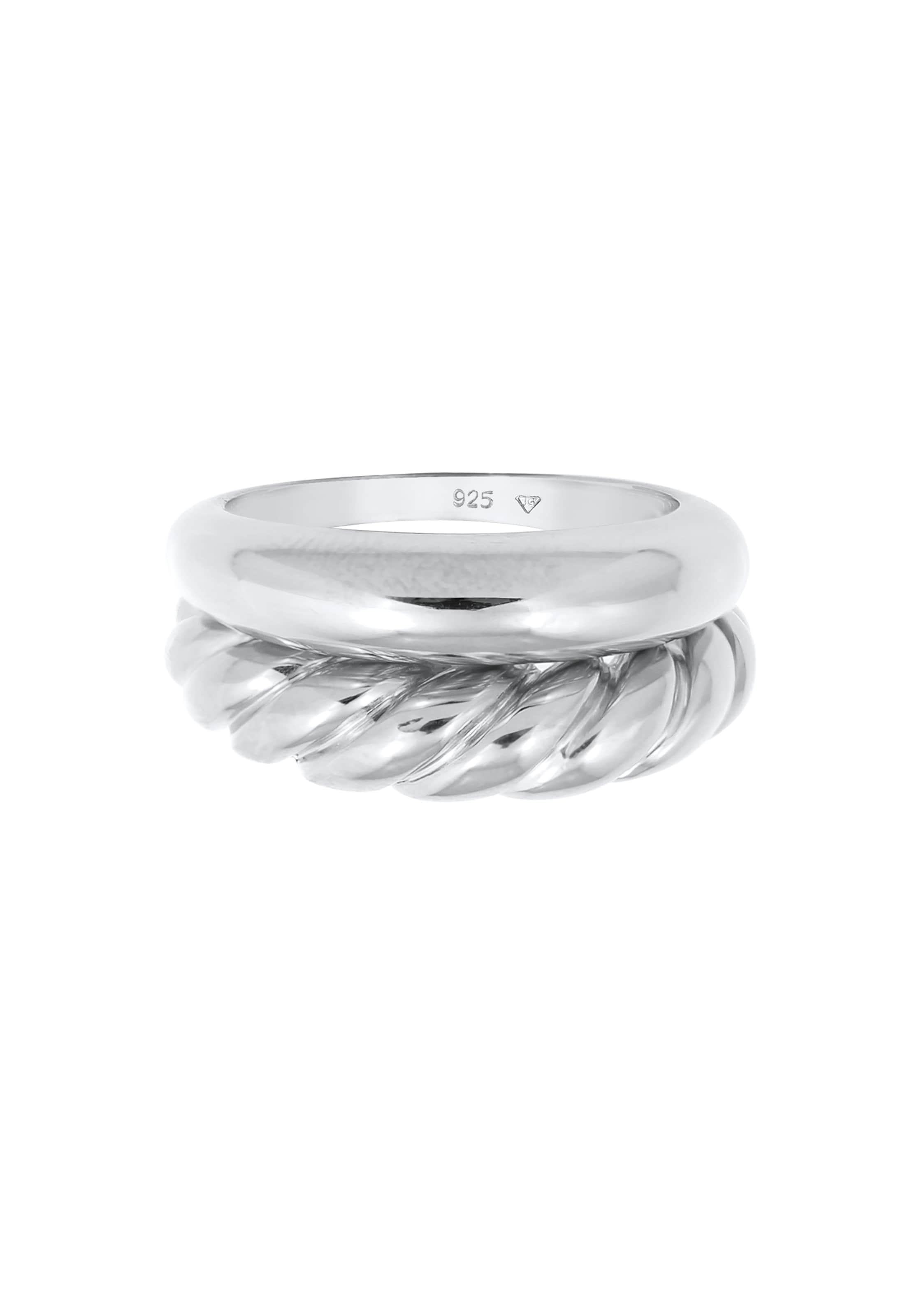 ELLI PREMIUM Ring-Set 'Twisted' in Silber