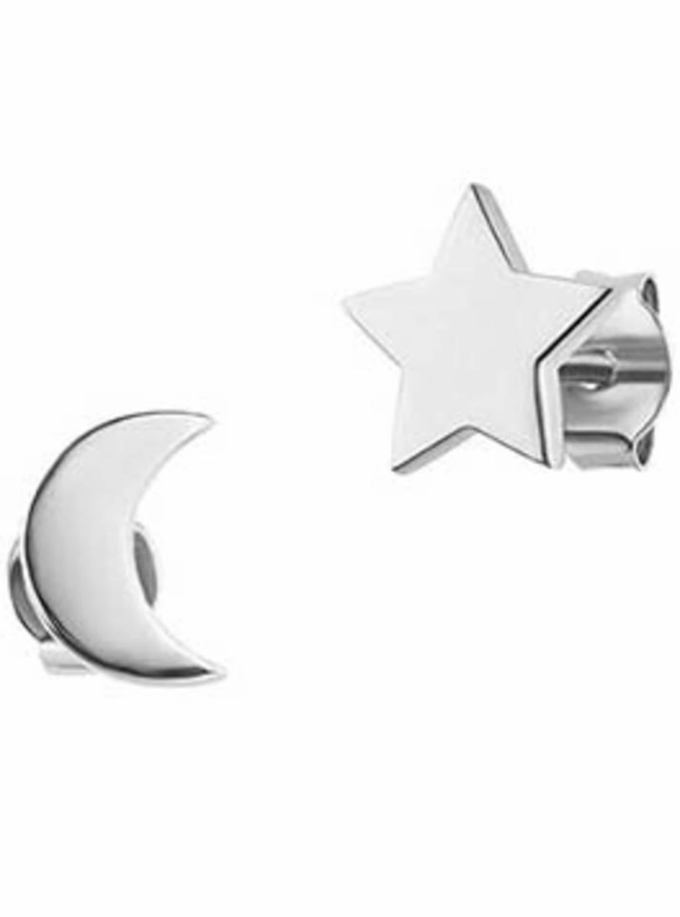 Boucles d'oreilles 'Halbmond' caï en argent : devant