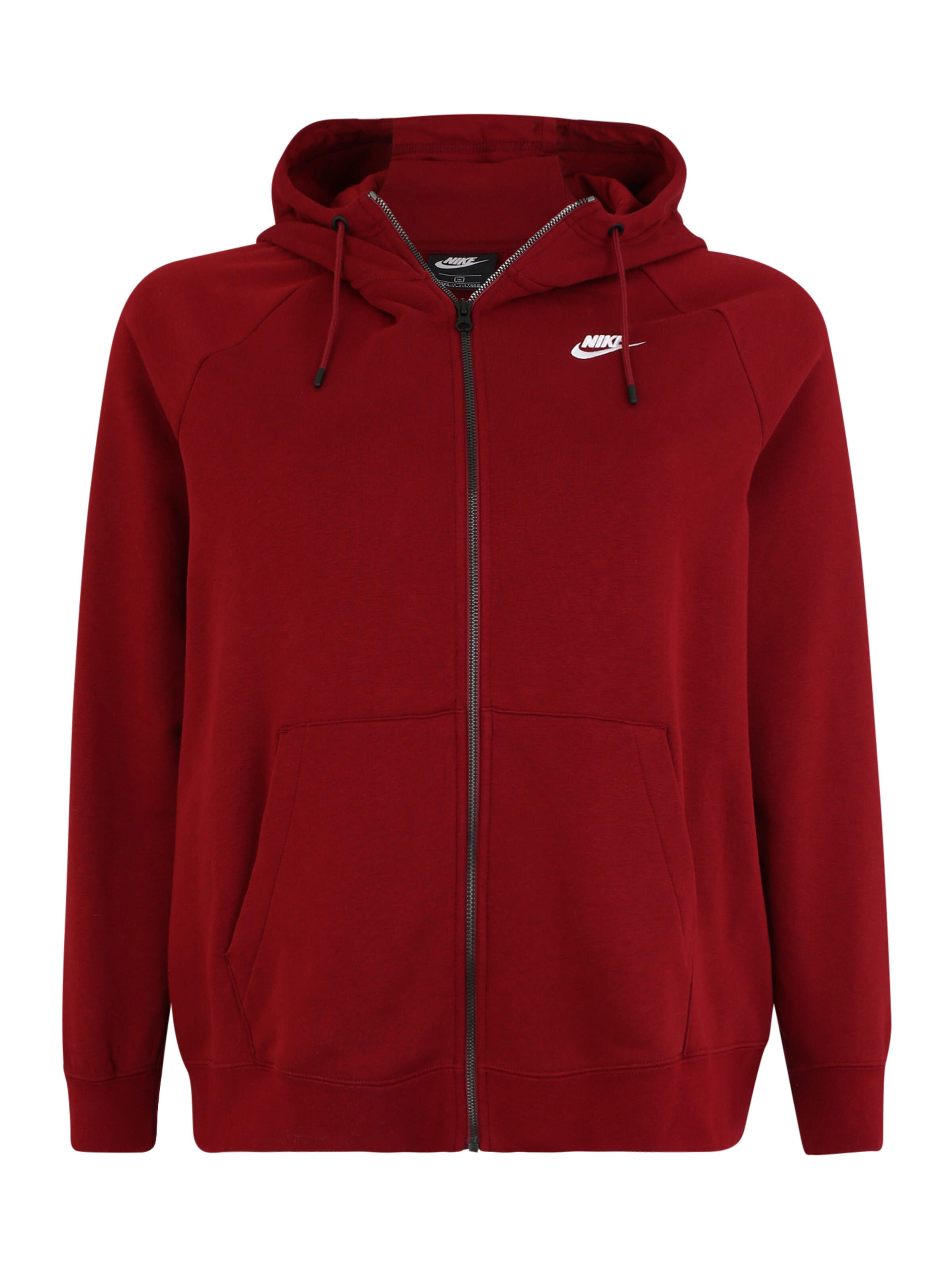 Nike Sportswear - Sweatvest 'W NSW ESSNTL HOODY FZ FLC PLUS' in de kleur Rood