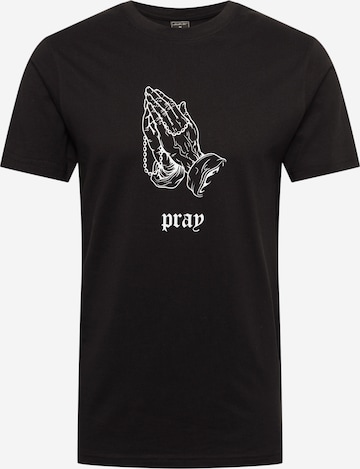 T-Shirt 'Pray' Mister Tee en noir : devant
