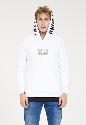 Sweat-shirt PLUS EIGHTEEN en blanc : devant