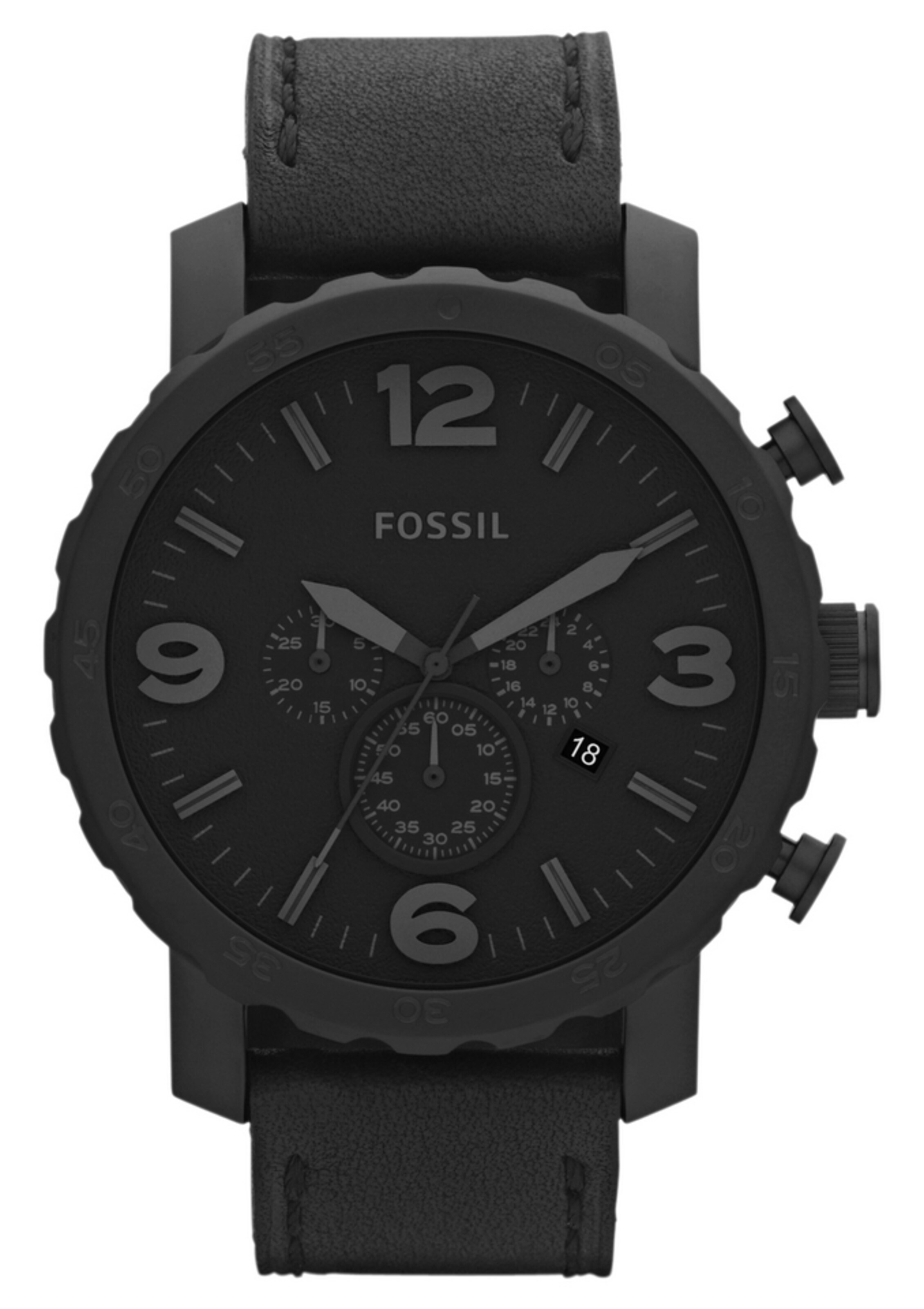 FOSSIL Analog Watch 'NATE' in Black: front