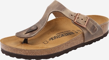 BIRKENSTOCK T-Bar Sandals 'Gizeh' in Brown: front