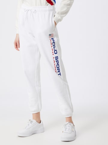 Effilé Pantalon Polo Ralph Lauren en blanc : devant