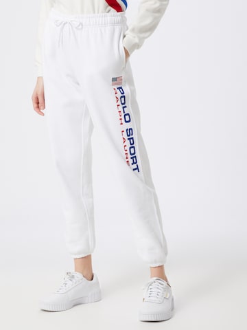 Polo Ralph Lauren Tapered Trousers in White: front