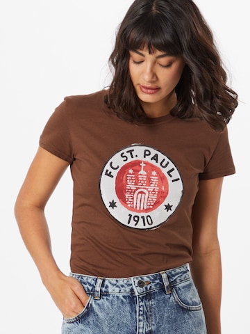 T-shirt FC St. Pauli en marron : devant