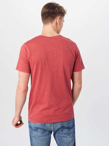 sarkans JACK & JONES Standarta piegriezums T-Krekls 'Split'