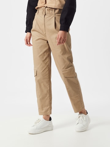 NU-IN Regular Cargo Pants in Beige: front