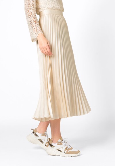Hallhuber Plisseerock In Midilange In Beige Creme About You