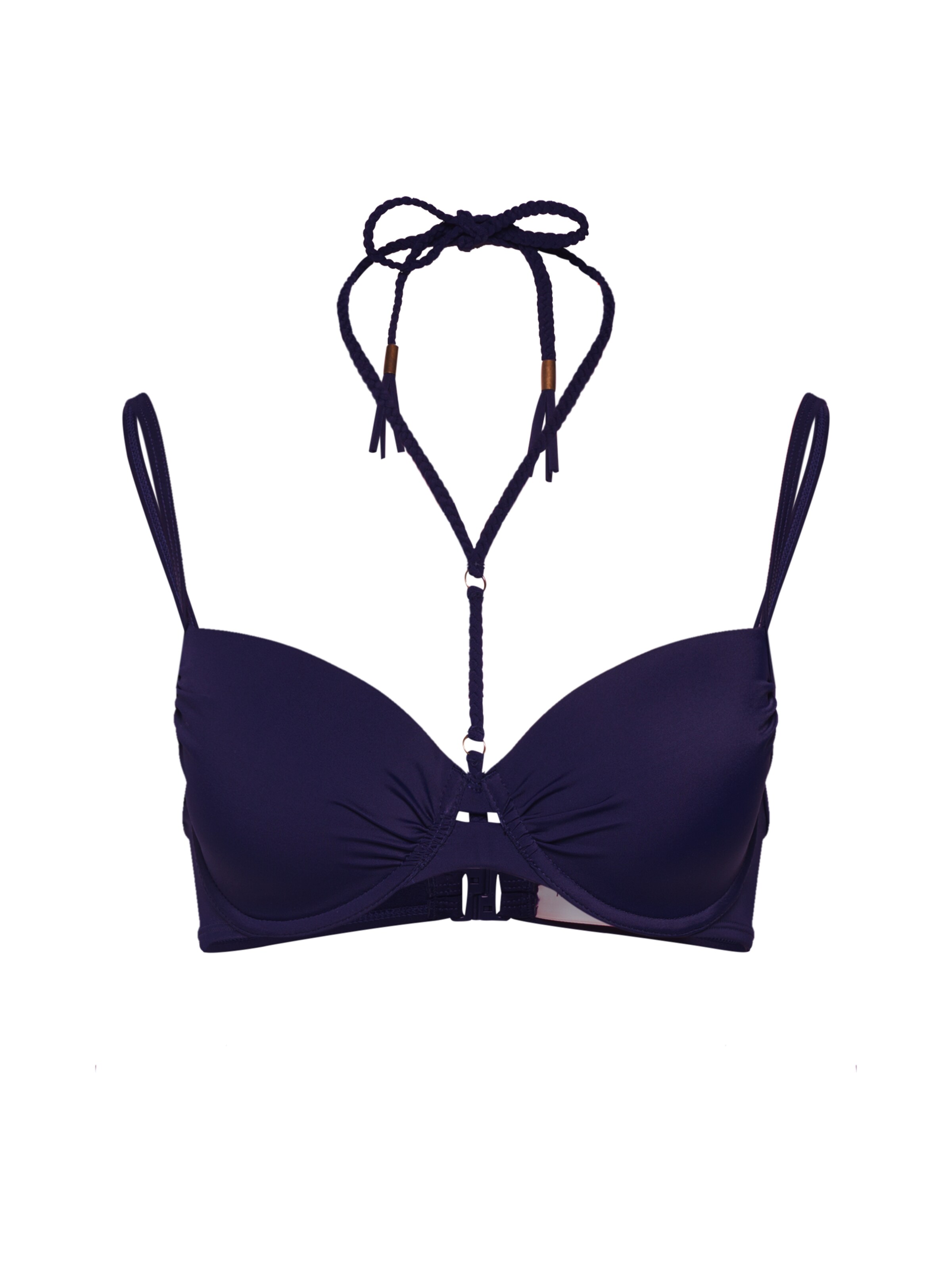 Hunkemöller - Bikinitop 'Braided rings Demi PW' in de kleur Blauw