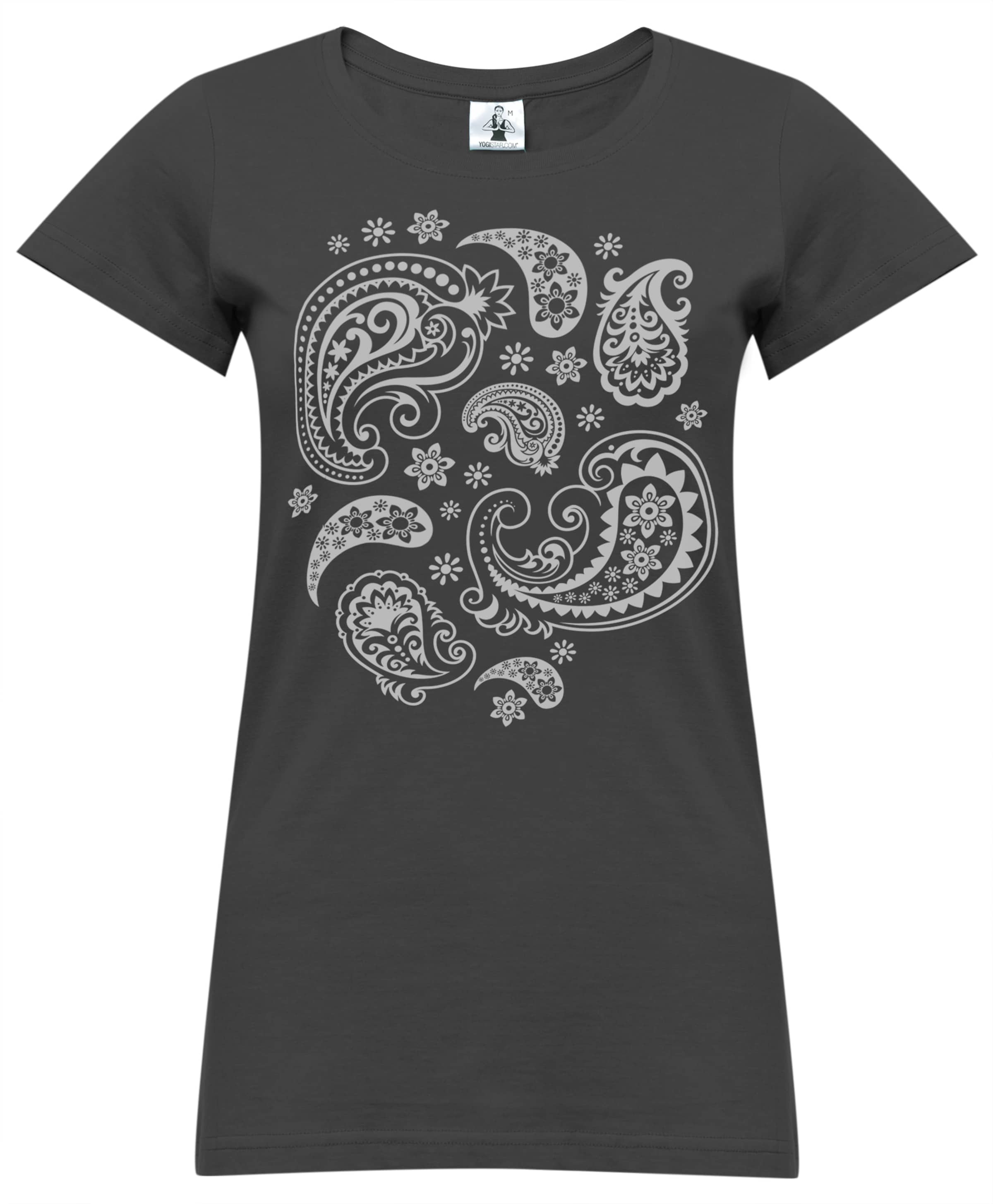 YOGISTAR.COM - Yoga-t-shirt 'Paisley' in schwarz