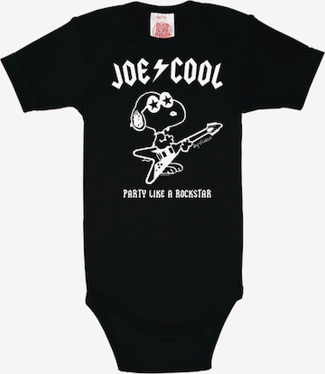 LOGOSHIRT Rompertje/body 'Peanuts Snoopy-Print' in Zwart: voorkant