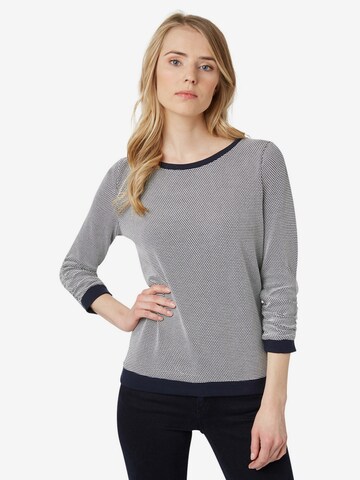 TOM TAILOR DENIM 3/4 Arm Sweatshirt mit Punkten in Blau: predná strana