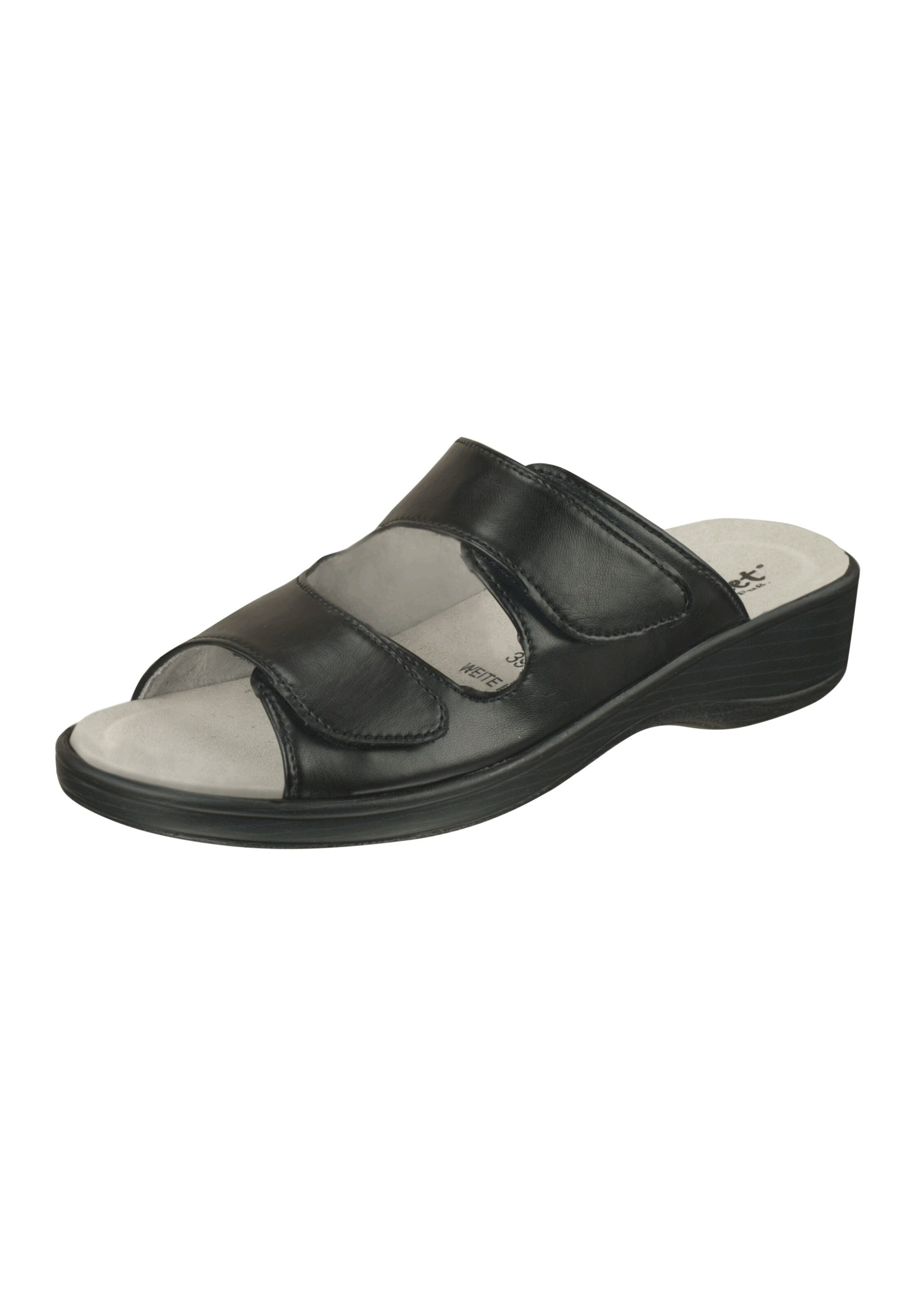 Natural Feet Pantolette 'Leonie' in Schwarz: Vorderseite