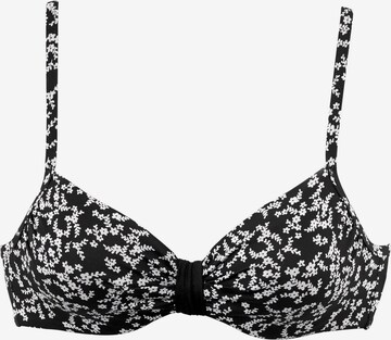 LASCANA - Clásico Top de bikini 'Meadow' en negro: frente