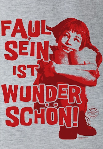 LOGOSHIRT Shirt 'Faul sein ist wunderschön' in Grijs