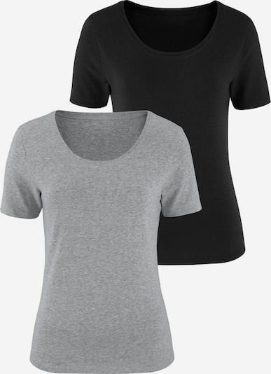 VIVANCE T-Shirts (2 Stück) aus Baumwoll-Stretch in grau / schwarz, Produktansicht