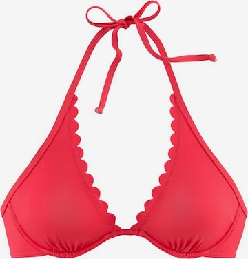 LASCANA Bikinitop 'Scallop' in Roze: voorkant