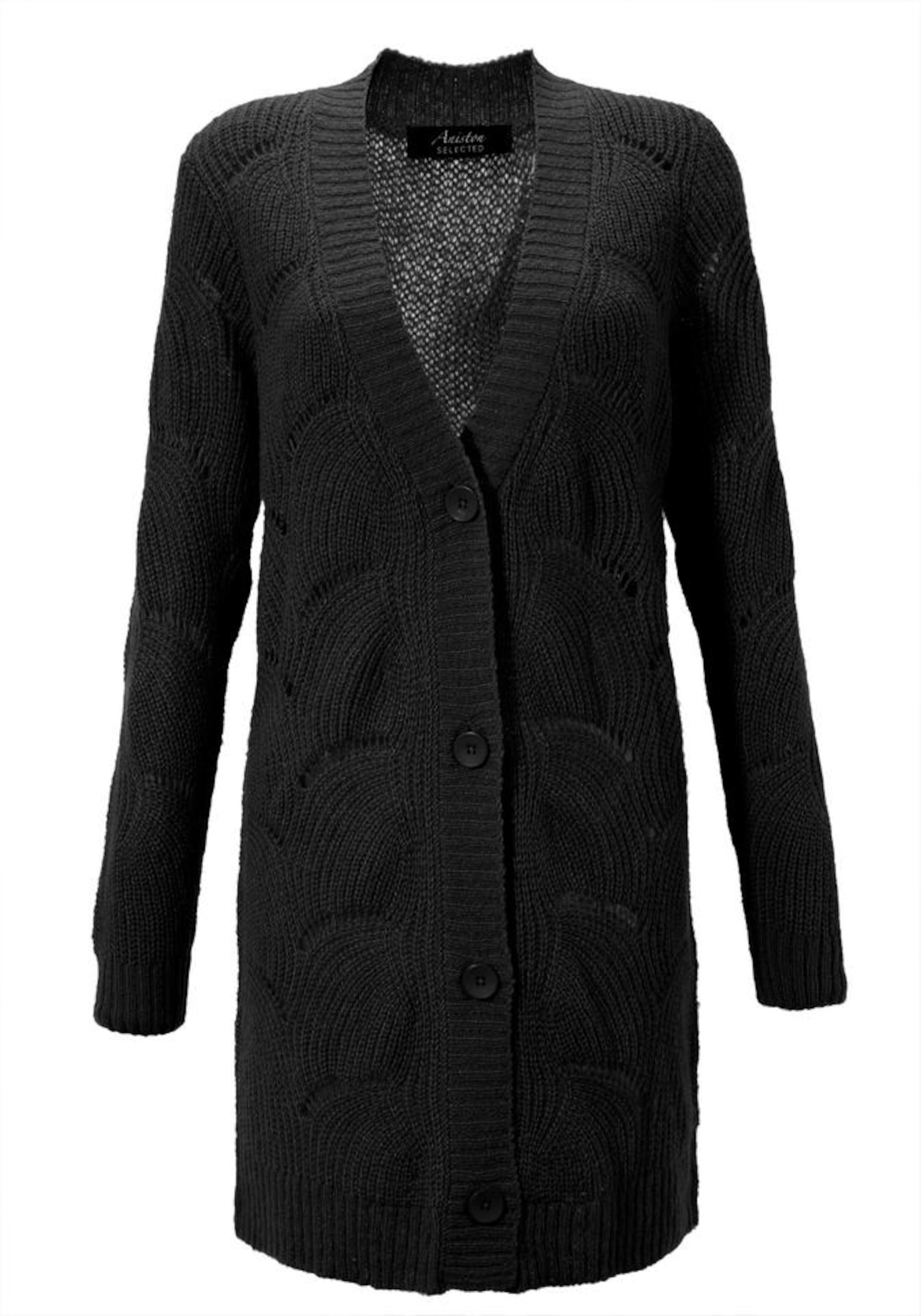 Aniston SELECTED Strickjacke in Schwarz: Vorderseite