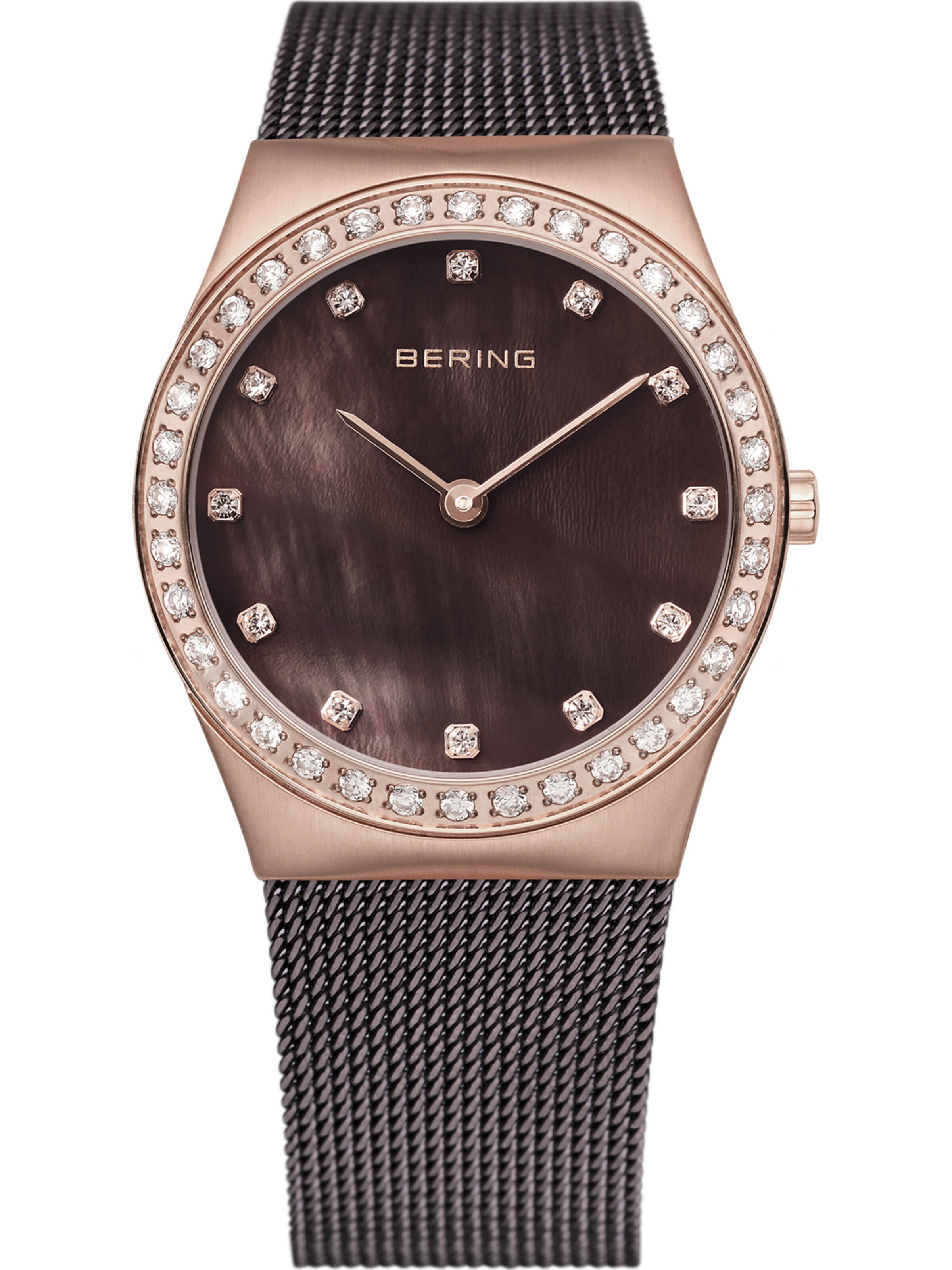 BERING Analoog horloge in Bruin: voorkant