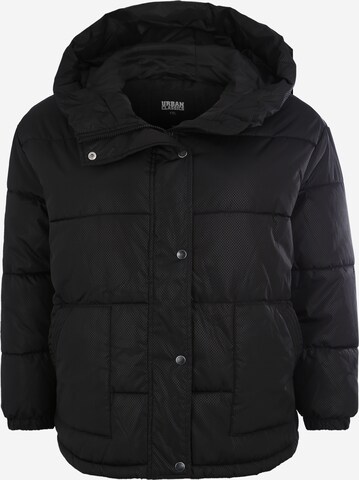 Urban Classics Winter Jacket in Black: front