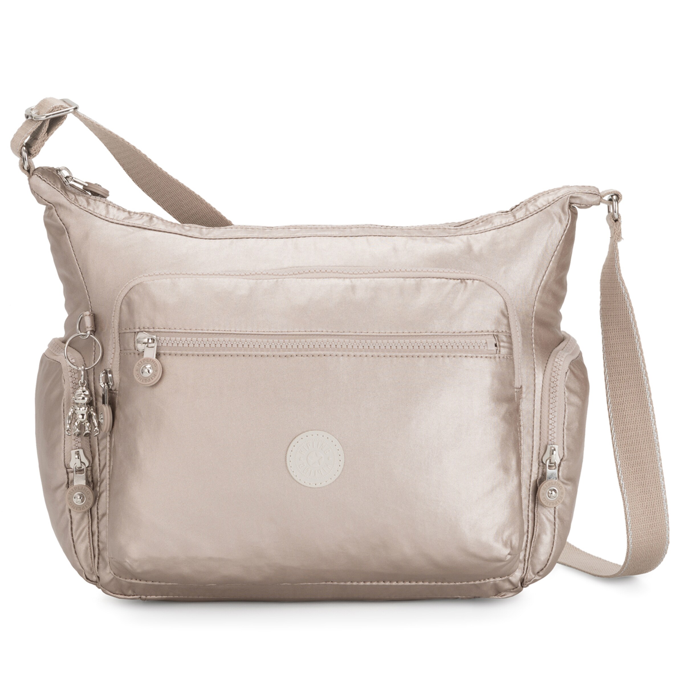 KIPLING - Mala de ombro &#x27;Gabbie&#x27; em ouro: frente