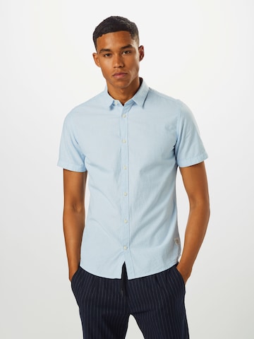 Coupe regular Chemise 'Floyd' TOM TAILOR en bleu : devant