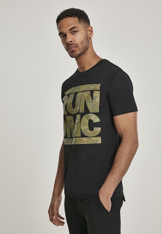 Mister Tee Shirt 'Run DMC Camo' in Zwart: voorkant