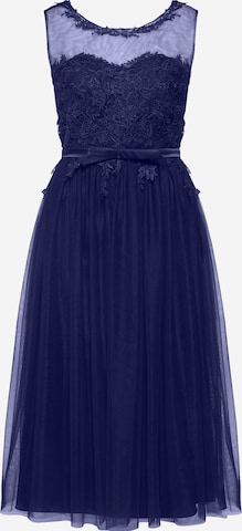 Robe de cocktail SWING en bleu : devant