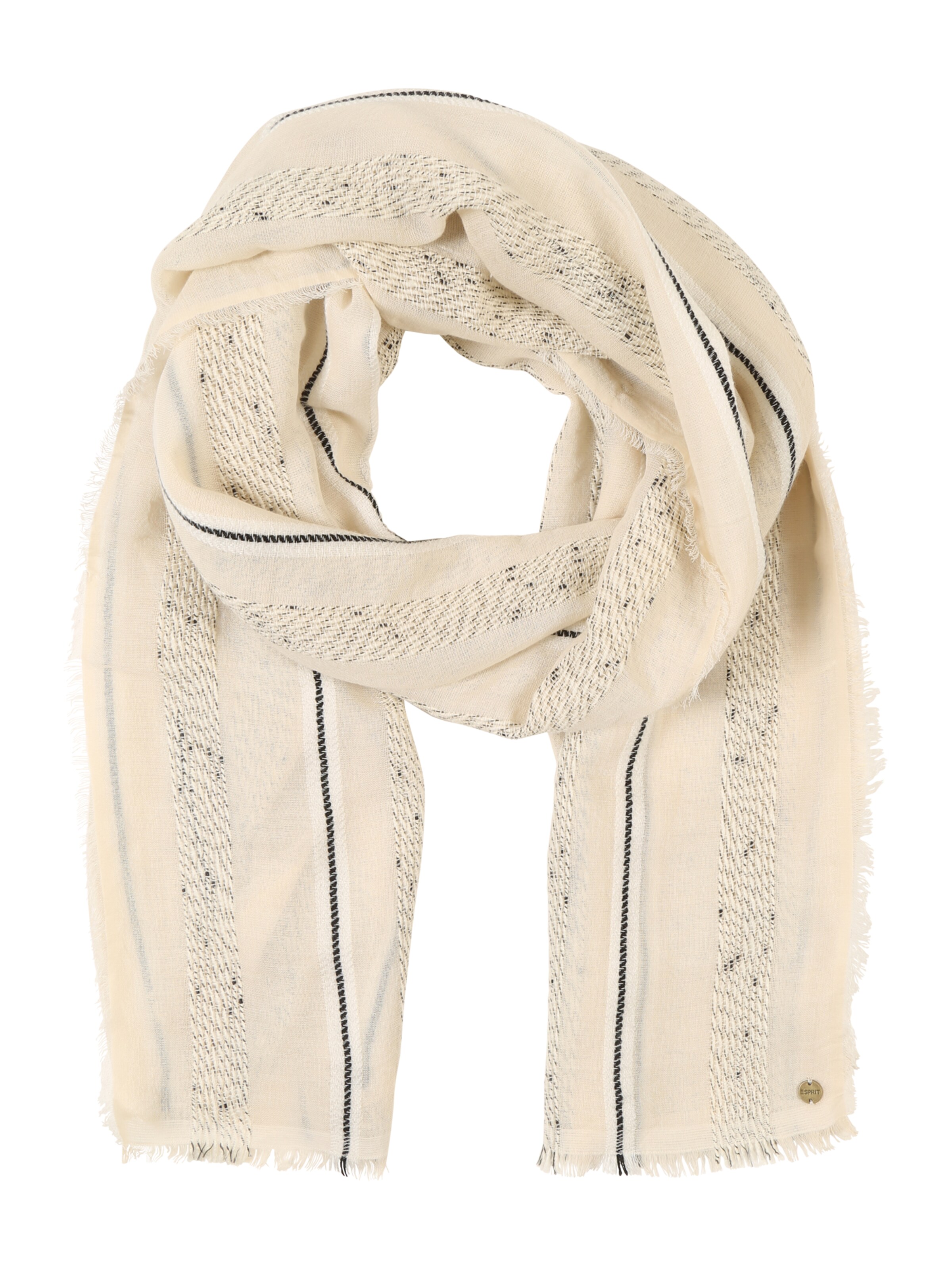ESPRIT - Sjaal 'BCI_SlubMelStrS' in de kleur Crème